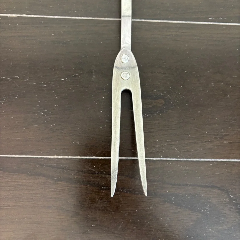 Vintage | Stainless Steel Meat Carving Fork | Wood‎ Handle | Japan 14.5